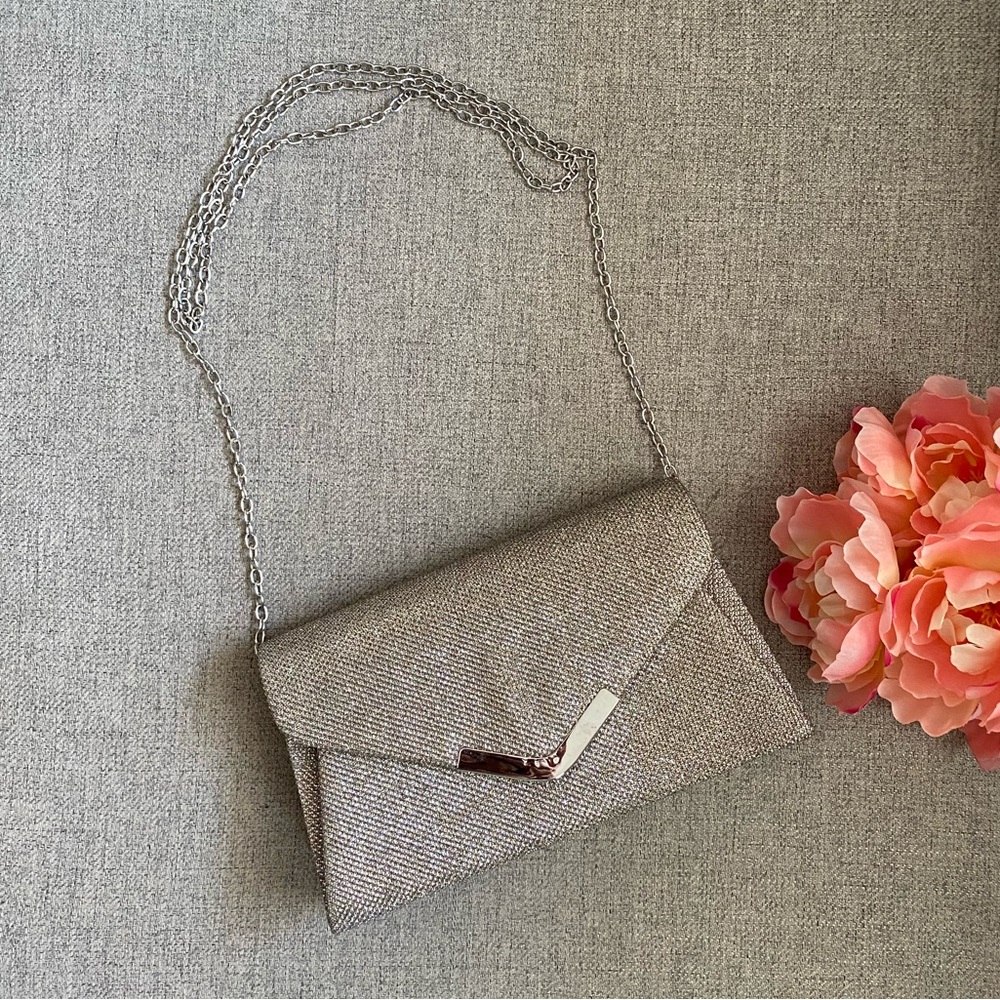 Sparkling Silver Women’s Chain Clutch Shoulder Bag✨